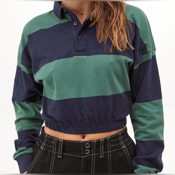 BDG Tops - BDG Urban Outfitters striped long-sleeve polo shirt .